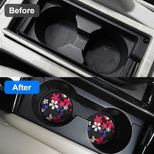 Miniatura 3 de Paquete de 2 posavasos para automóvil, portavasos universales para vehículos, 2.75 pulgadas, antideslizantes, a prueba de golpes, almohadilla de