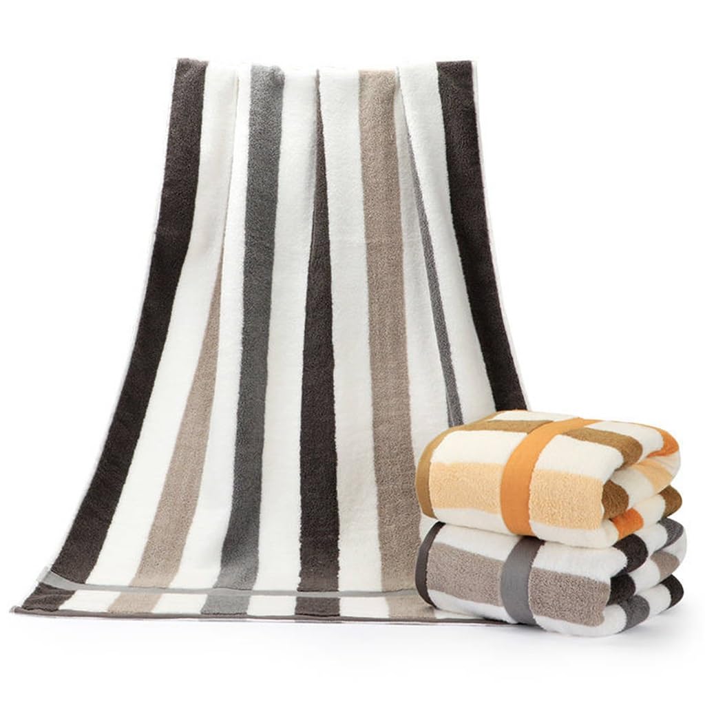 Serviette de bain en coton rayé idéale pour vos moments de détente