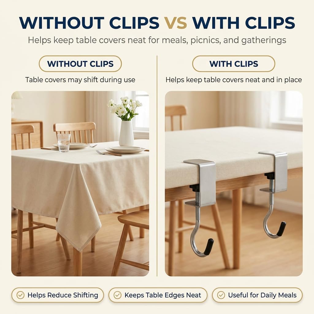 36 Pack Metal Tablecloth Clips with Hooks, Adjustable Holders image 4