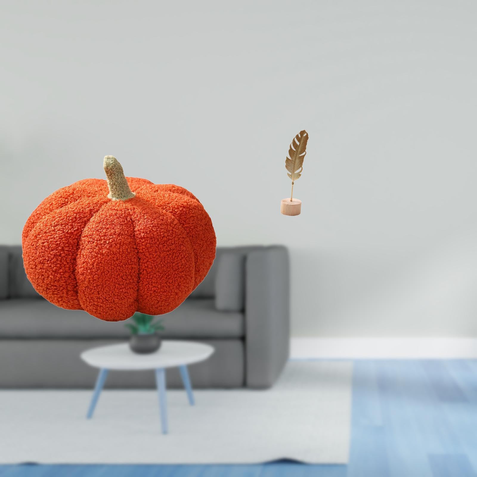 Halloween Pumpkin Pillows Leaf Sculpture Metal Leaf Statue Stuffed Pillow Decoration Plush Decorative Sofa Cushion for Bed Bedroom Room Decor Leaf Shaped Figurine Crafts Nordic Creative Orn-image-27