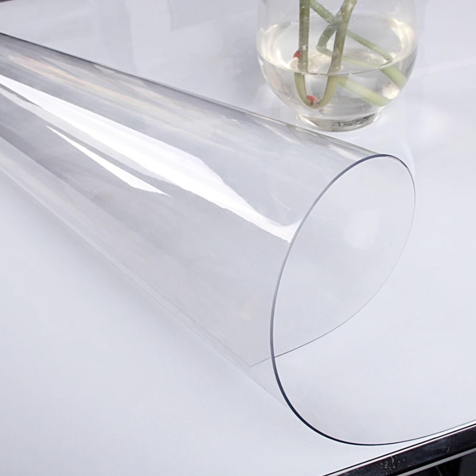 BEEGMA Clear Table Cover Protector Tablecloth 1.5mm Thick PVC Table Pad for Dining Room Table Desktop Cover Mat 50x130cm 40x140cm 70x120cm 80x150cm (Color : Thick 1.5mm/0.06", Size : 80x150cm)