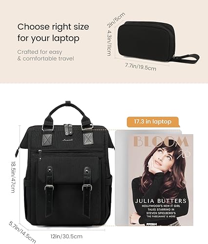 Miniatura 7 de LOVEVOOK - Mochila para laptop, para viaje de trabajo, bolso de enfermera, profesor, médico, viajero, para computadora de negocios, mochila