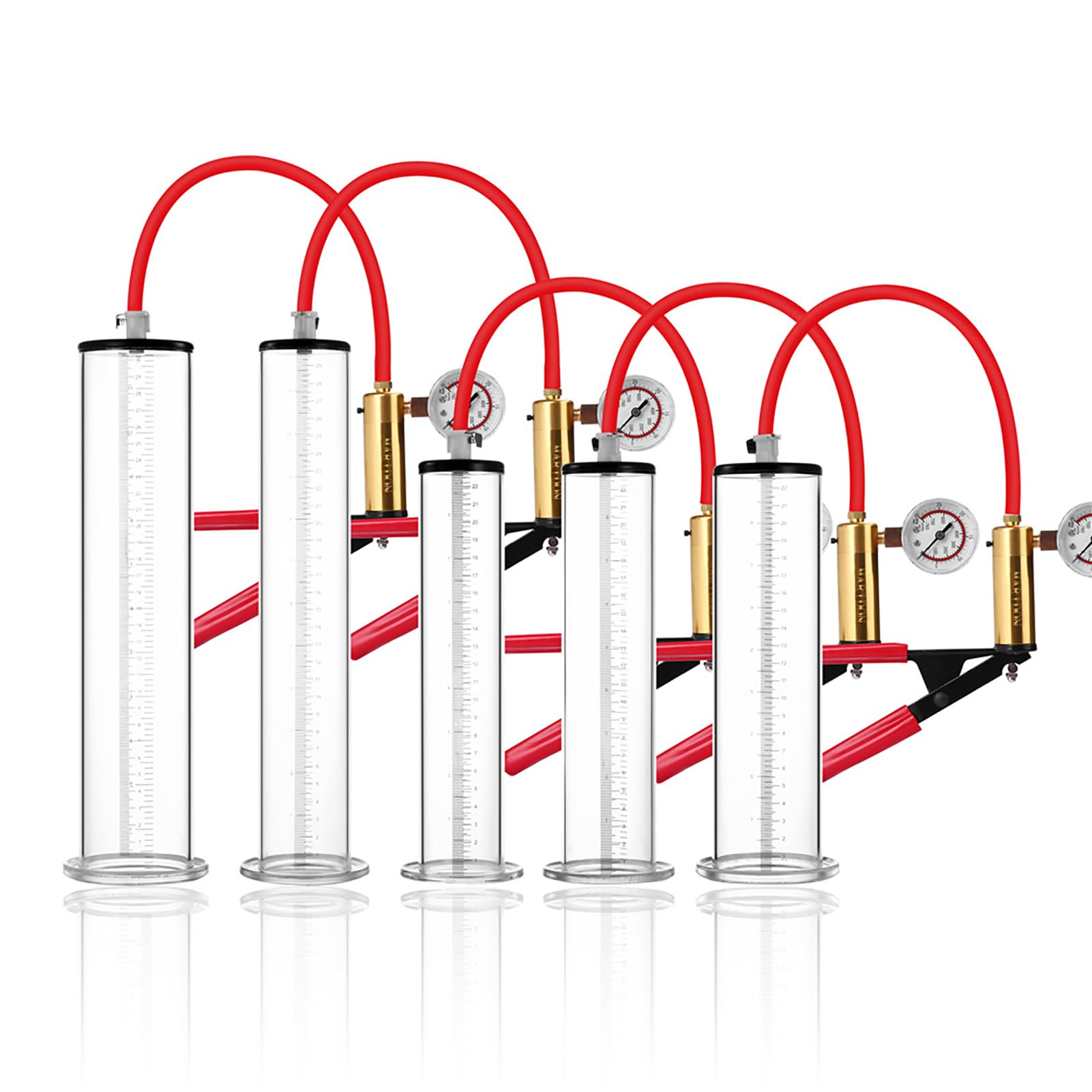 Pompes à vide pour pénis avec poignée et manomètre Pompe à pénis sex toys pour les hommes, Penis Pump Enlargement Extender Masturbation pour homme Cock extension (76mm)