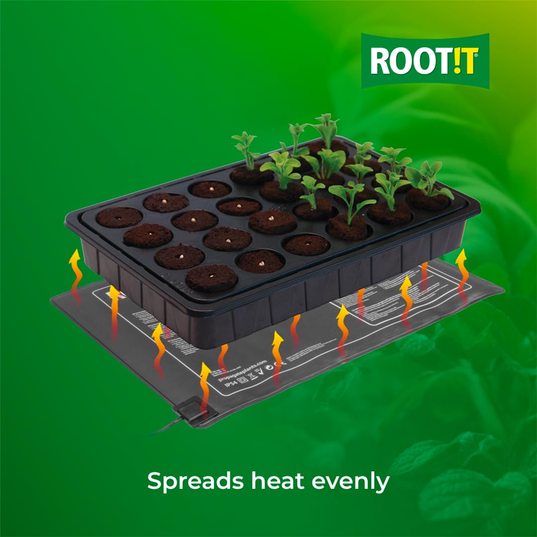 ROOT!T ROOTT Hobby - Tappetino Termico da 30 W, 600 mm x 400 mm, Nero, medio-30 W, Spina Britannica