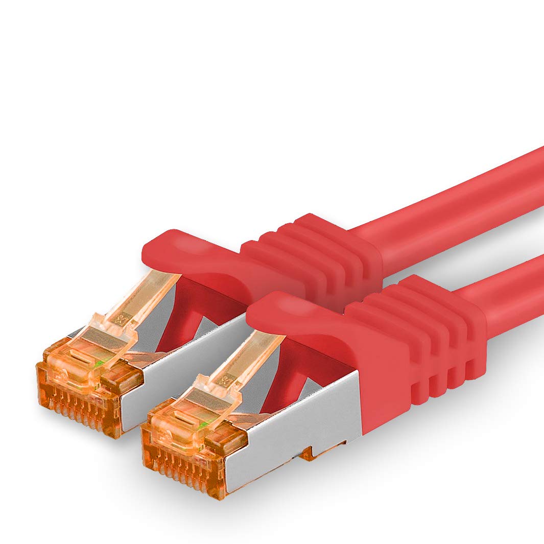 1aTTack.de 1 x 15 m Cat7 Cat 7 Ethernet Network Cable 10 GB/s SFTP - RJ45 Ethernet LAN DSL Router Modem Red