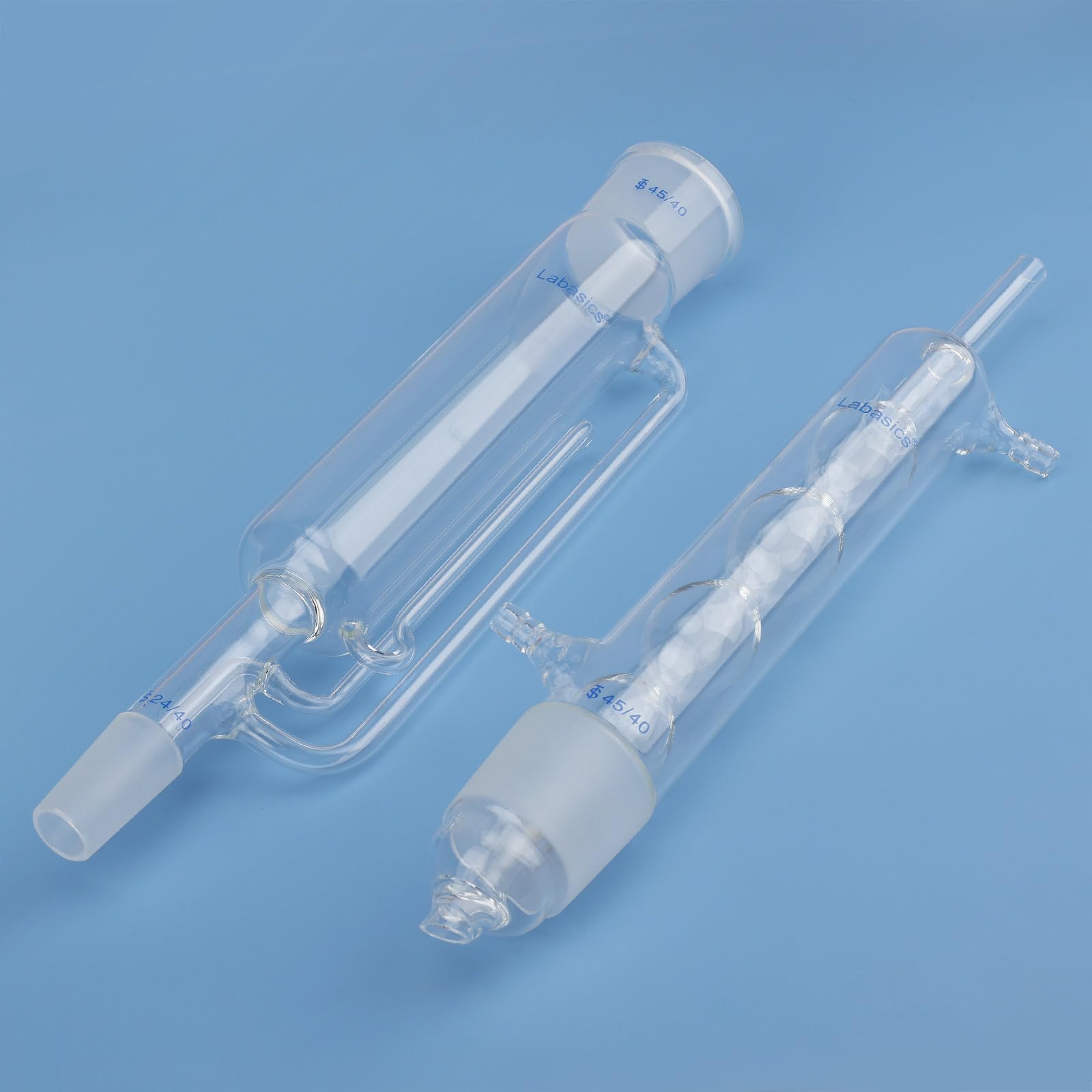 Labasics 500 ml Appareil D’extraction de Type Soxhlet, Borosilicate Glass 45/40 Soxhlet Extracteur avec Condenseur Allihn, Paquet de 2