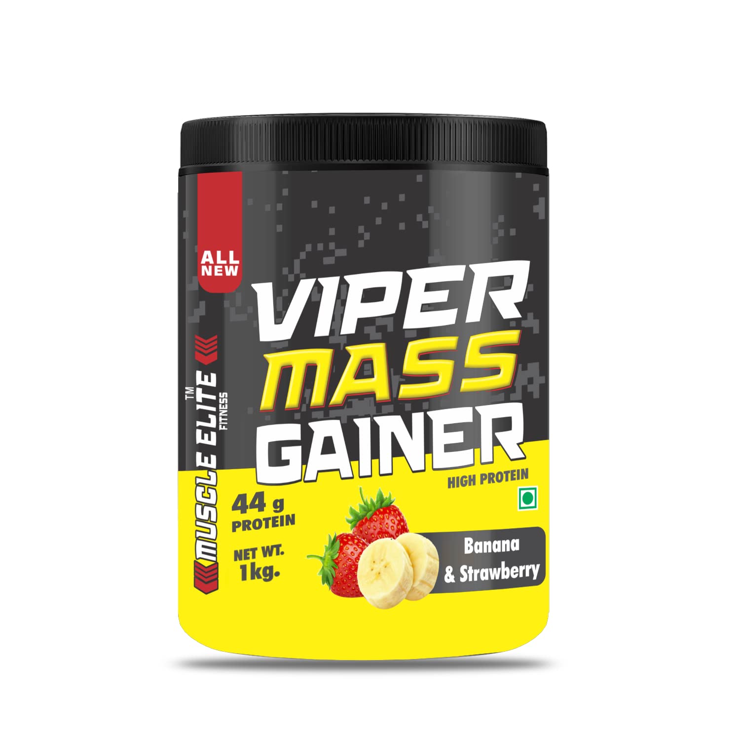 Muscle Elite Fitness Mass Gainer, High Protein Muscle Mass Gainer with Creatine Monohydrate + Taurine, 1053 Calories & 44g Protein [Strawberry Banana, 1kg / 2.2 lb] (B0BQDYJ8RX) Amazon Price History, Amazon Price Tracker