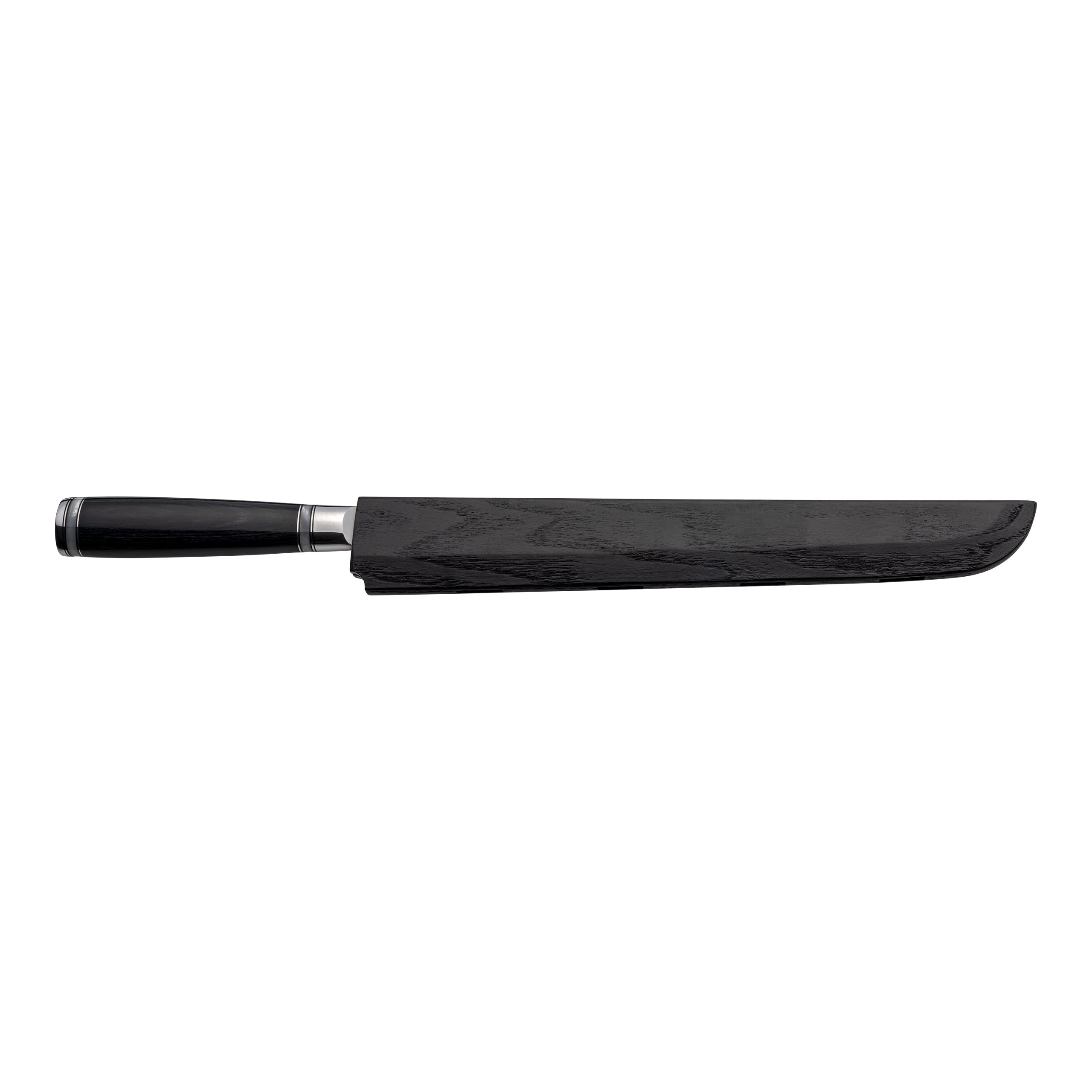 Pakkawood 27 cm Tako Sashimi-Messer, Japanischer 67-lagiger VG-10 Damaszener-Edelstahl, schwarzer Pakkaholzgriff, Küchenmesser