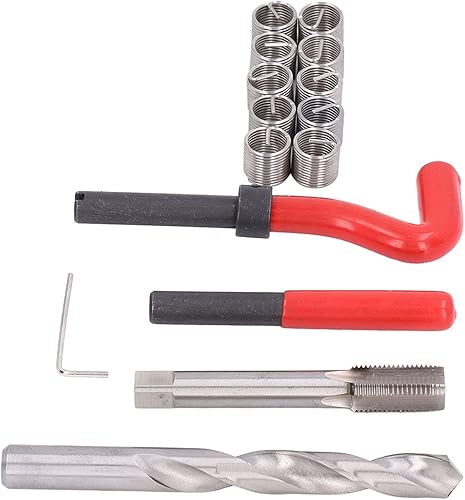 Miniatura 7 de Kit de reparación de roscas M14x1.0.197 in 15pcs un juego, kit de reparación de helicoidales de acero inoxidable HSS sólido HSS Kit de reparación de