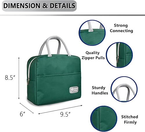 Miniatura 3 de Bolsas de almuerzo plegables aisladas para mujeres y hombres, loncheras reutilizables para adultos, bolsa impermeable de tamaño ajustable para el