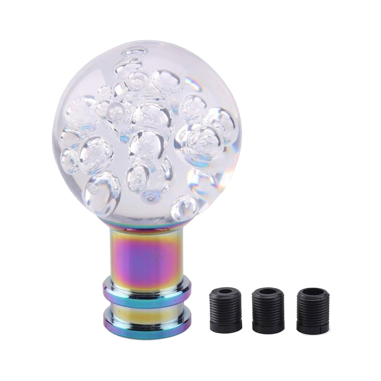Hsioluted Ergonomic Round Bubble Design Shifter Knob Replacement Acrylic Materials Easy Installation for Most Cars Smooth Driving Gear Shifter Adapter