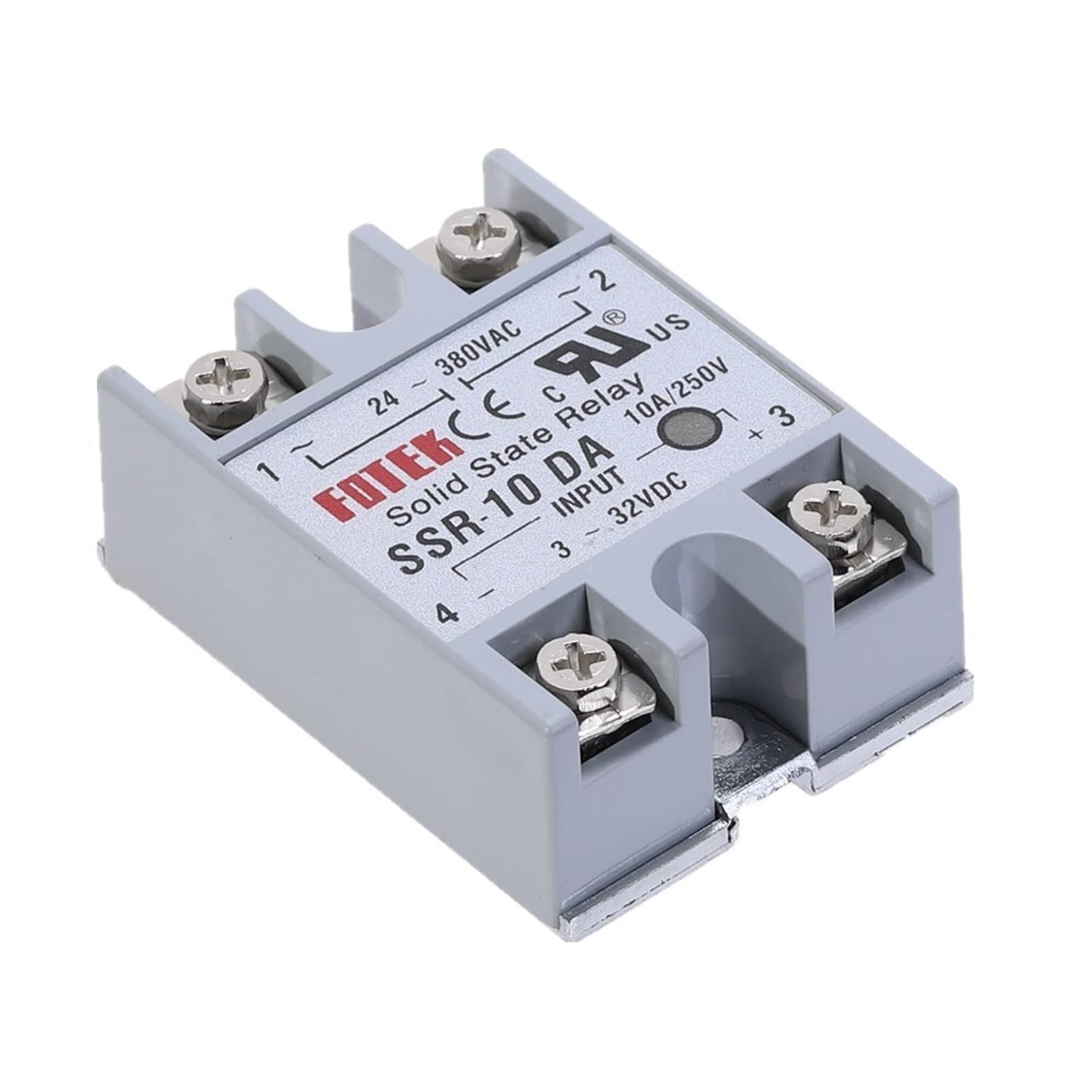1pcs SSR-10DA 10A Solid State Relay Module 3-32V DC Input 24-380VAC