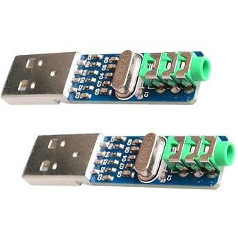 Hailege 2pcs 5V PCM2704 Sound Card Decoding Module DAC Decoder Board for PC Computer USB Powered