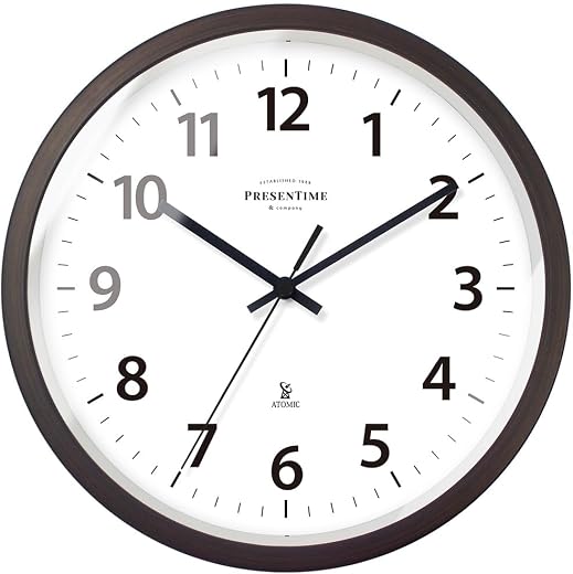 Presentime & Co 10 " Atomic Wall Clock, Silent no Ticking, Automatically Sets Itself and Adjust to Daylight Presentime & Co 10 Atomic Wall Clock, Silent no Ticking, Automatically Sets Itself and Adjust to Daylight Saving Time by WWVB - Oil Rubbed Bronze Finish. (Home Office)