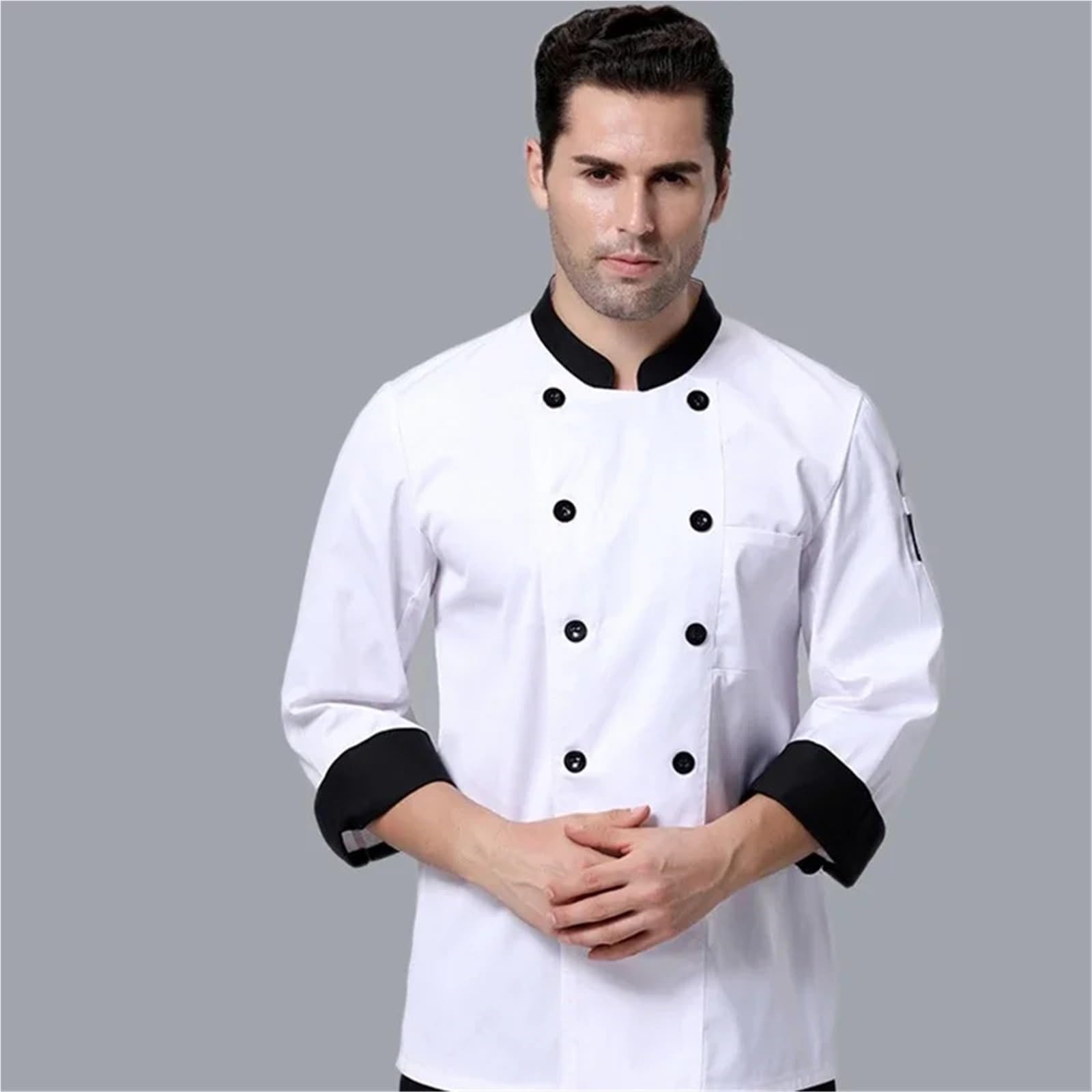 Divisa da cuoco Giacca da cuoco unisex a maniche lunghe uomo e donna, ristorante, hotel, cucina, panettiere, cameriere, uniforme per chef