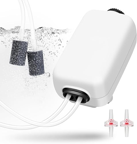 Bomba de aire para acuario AQUANEAT para tanque de 20-210 galones, burbujeador de aire para peces, aireador de oxígeno hidropónico ajustable de