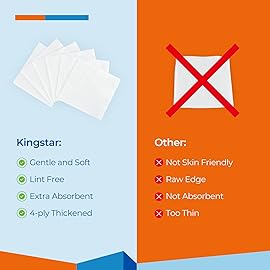 Kingstar Sterile Nonwoven Gauze Pads, 4x 4 Wound Dressing, 120 Packs - 240 Pieces Superior Soft Sponge Pads, Higher Absorbent Gauze Compresses for Trauma or Post-Operative Wound Care