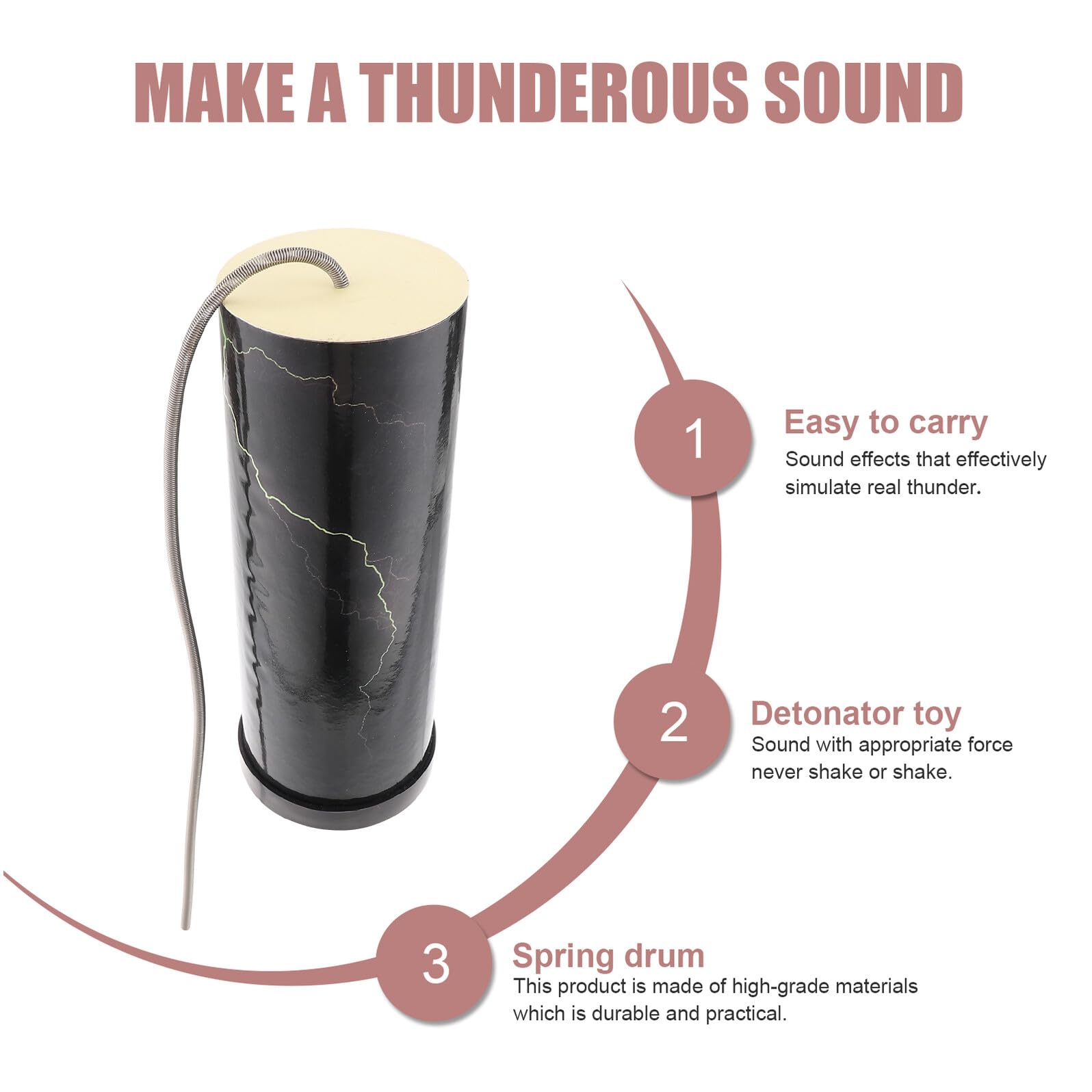 Juguete Musical de Percusión Pequeño de Madera y Muelle Negro