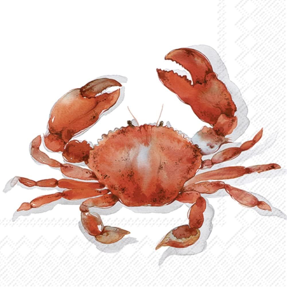 IHR Ideal Home Range - Paper Napkins CRAB coral 20-Count 3-Ply Lunch Napkins 6.5 x 6.5 inches
