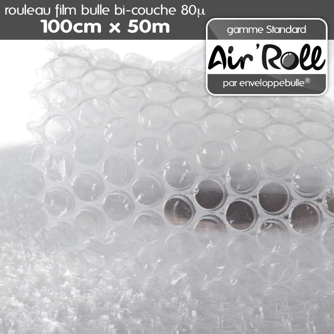 enveloppebulle - Rollo de plástico con burbujas (1 m x 50 m)