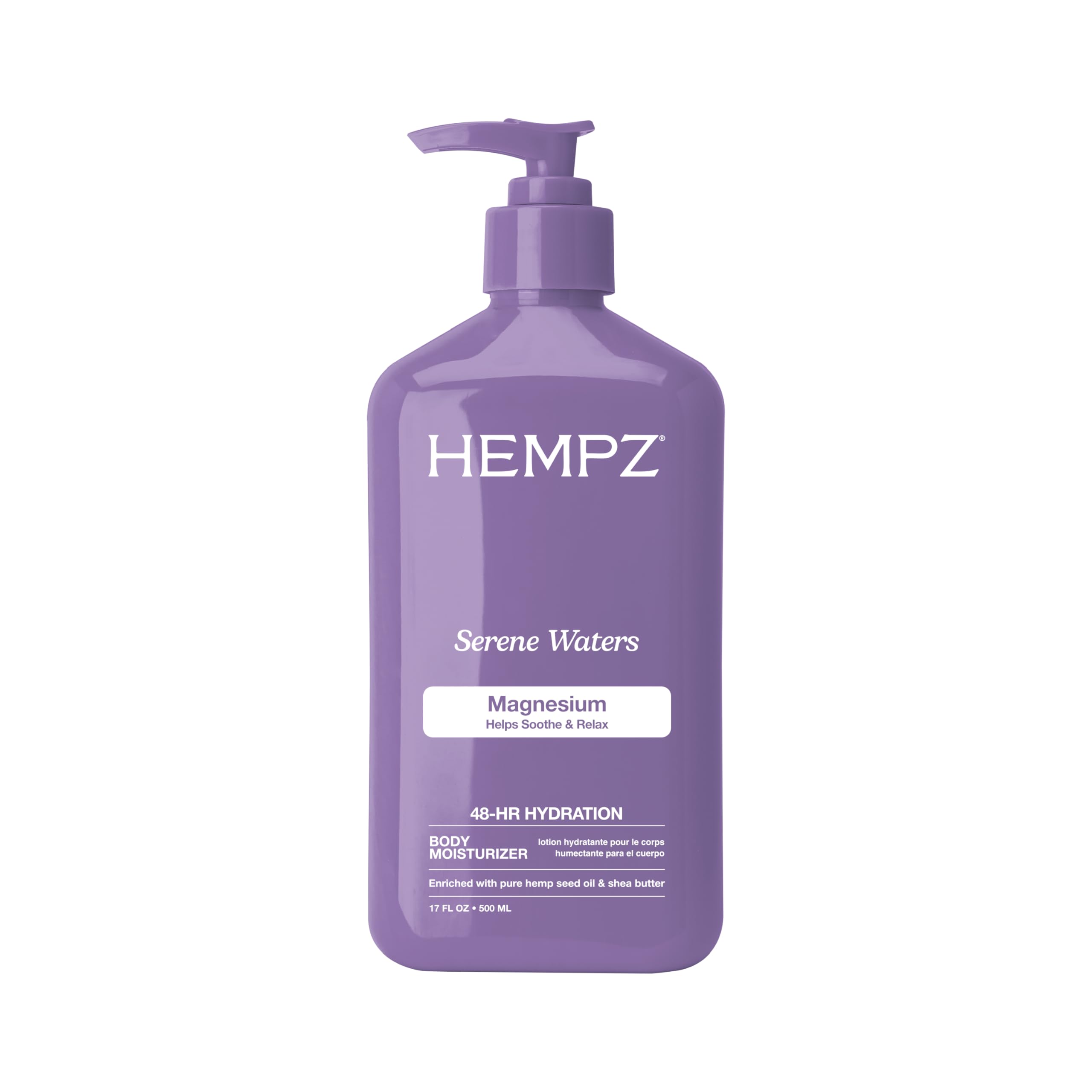 Hempz Magnesium Body Lotion, Serene Waters Moisturizer, Soothing and Hydrating with Arnica, 17 fl.oz.