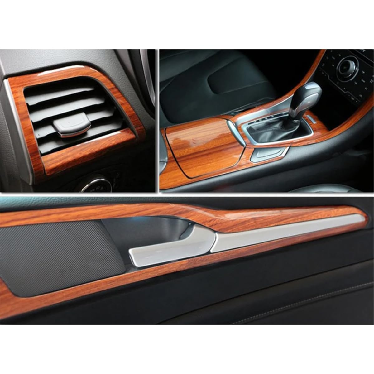 Adesivo per interni auto effetto legno lucido, adesivo in vinile impermeabile fai da te, autoadesivo a rilascio d'aria