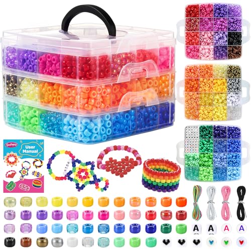 46 Colors Pony Beads Funtopia Kandi Beads for Friendship Bracelet Making