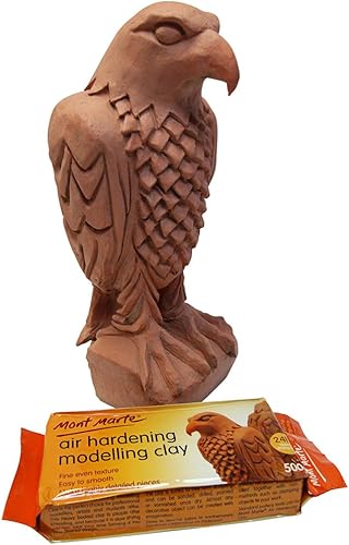 Miniatura 7 de Mont Marte Arcilla de modelado de endurecimiento al aire de color terracota 500 g (1.1 lb). Arcilla seca al aire de color terracota con tiempo de