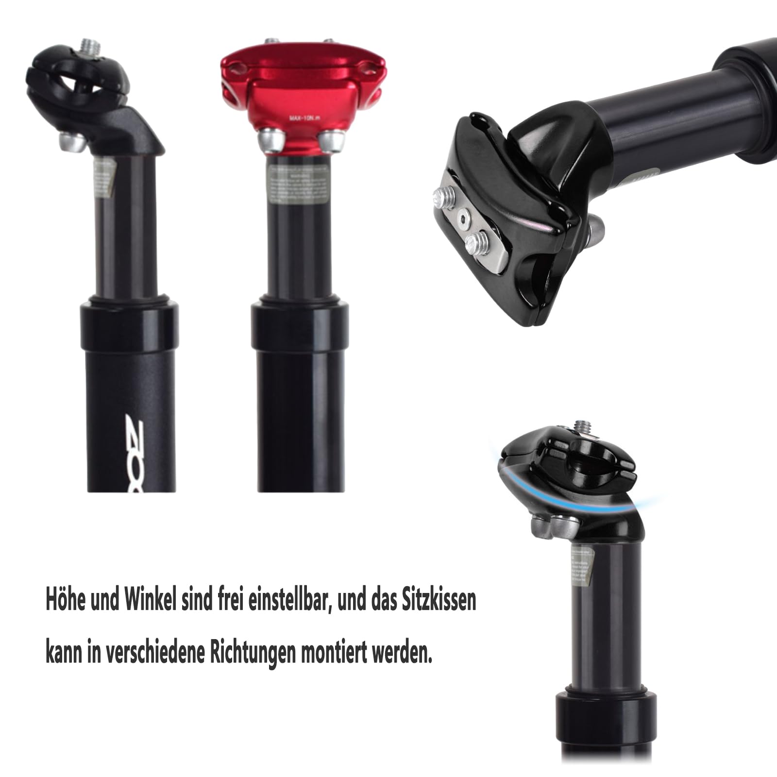 Fahrrad-Federsattelstütze, Federsattelstütze, Aluminiumlegierung, Durchmesser 27,2 mm/30,8 mm/30,9 mm/31,6 mm, geeignet für Elektrofahrräder, Mountainbikes, Citybikes