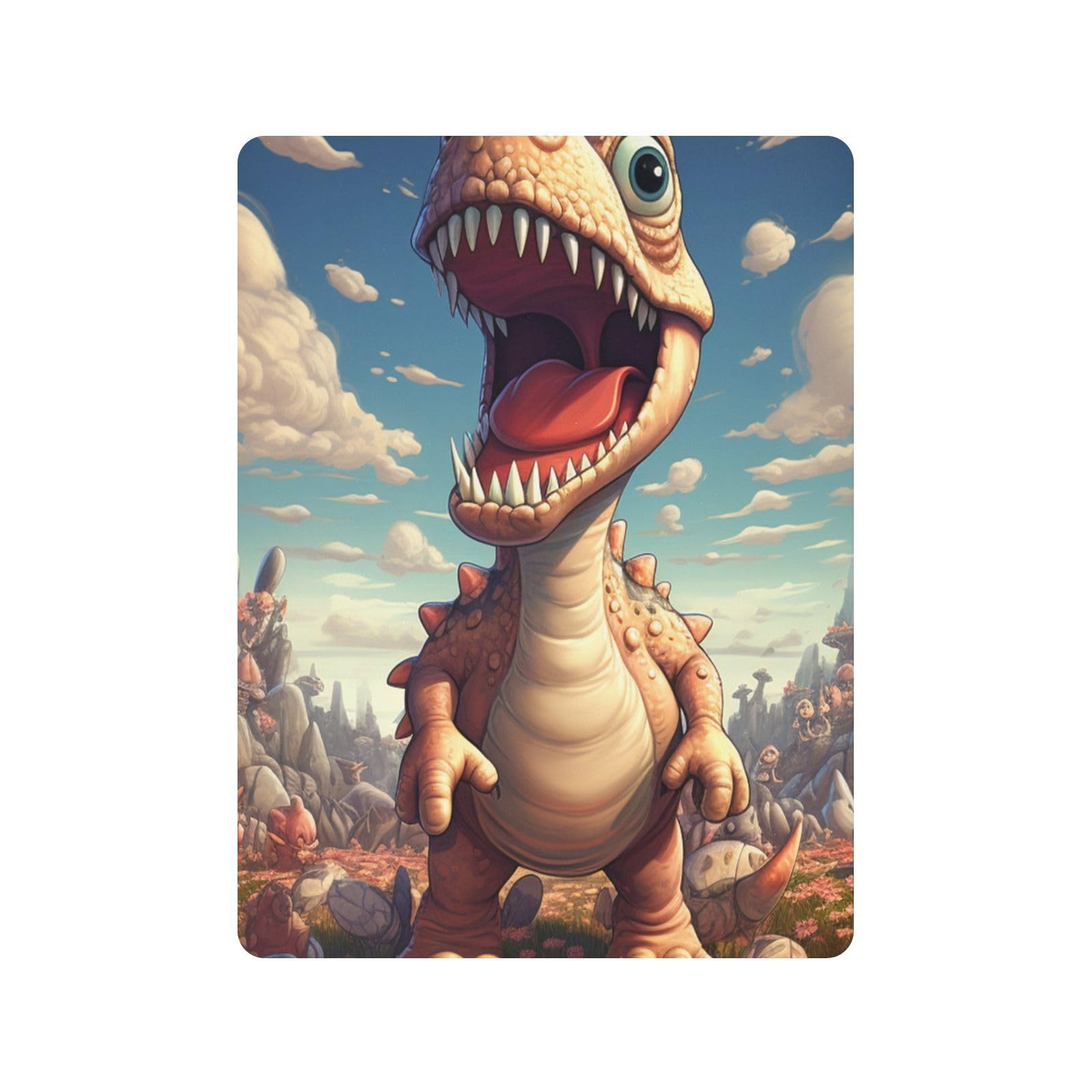 Dessin Animé Dinosaure Heureux Drap Housse pour Lit BéBé en Coton Doux,Adapté au Matelas Parc