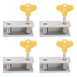 4PCS Window Locks with Protective Pad Window Security Accessory Vertical Key Design for Sliding Window Sliding Doors