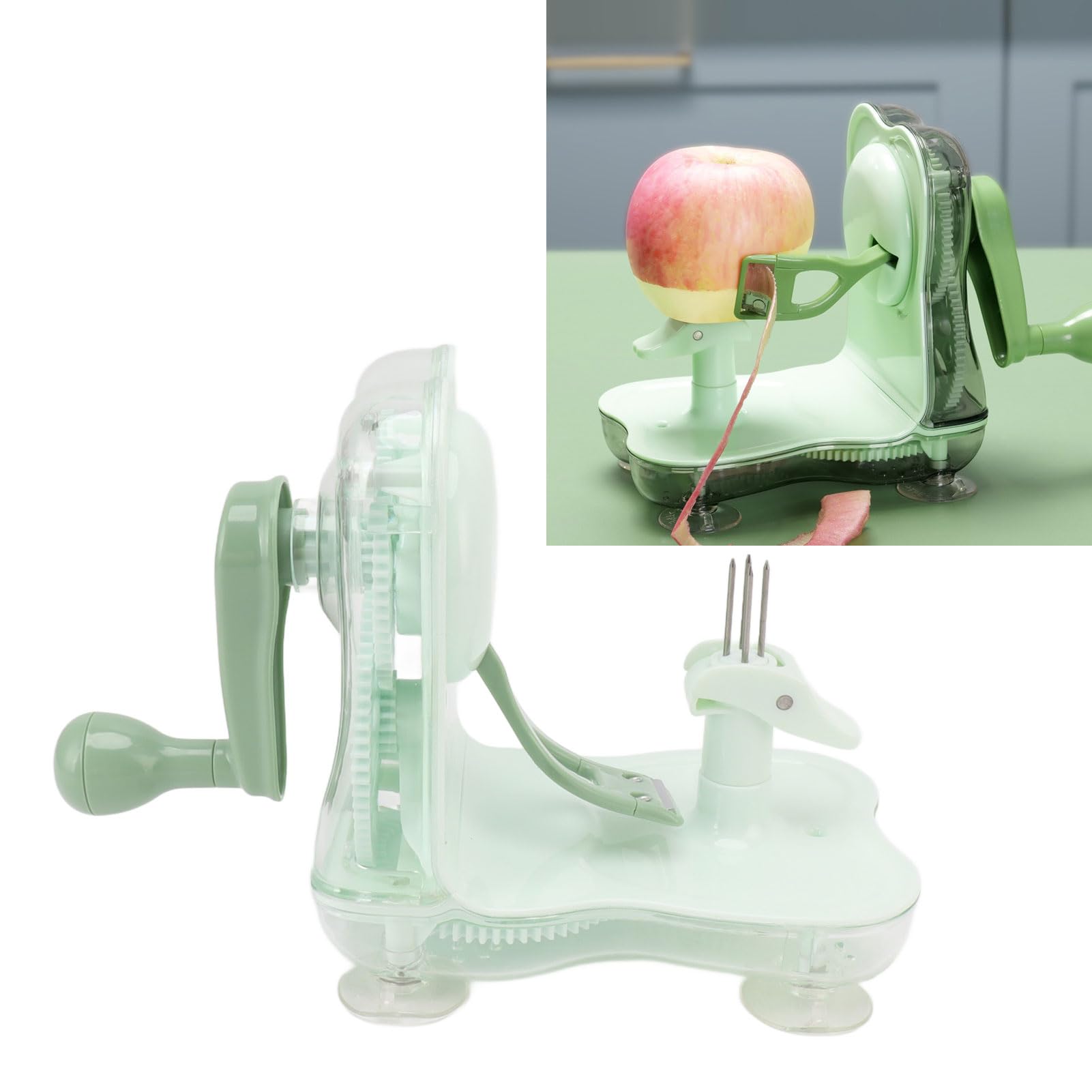 Appelschiller, corer, aardappelschilmesje en snijder, schilmachine