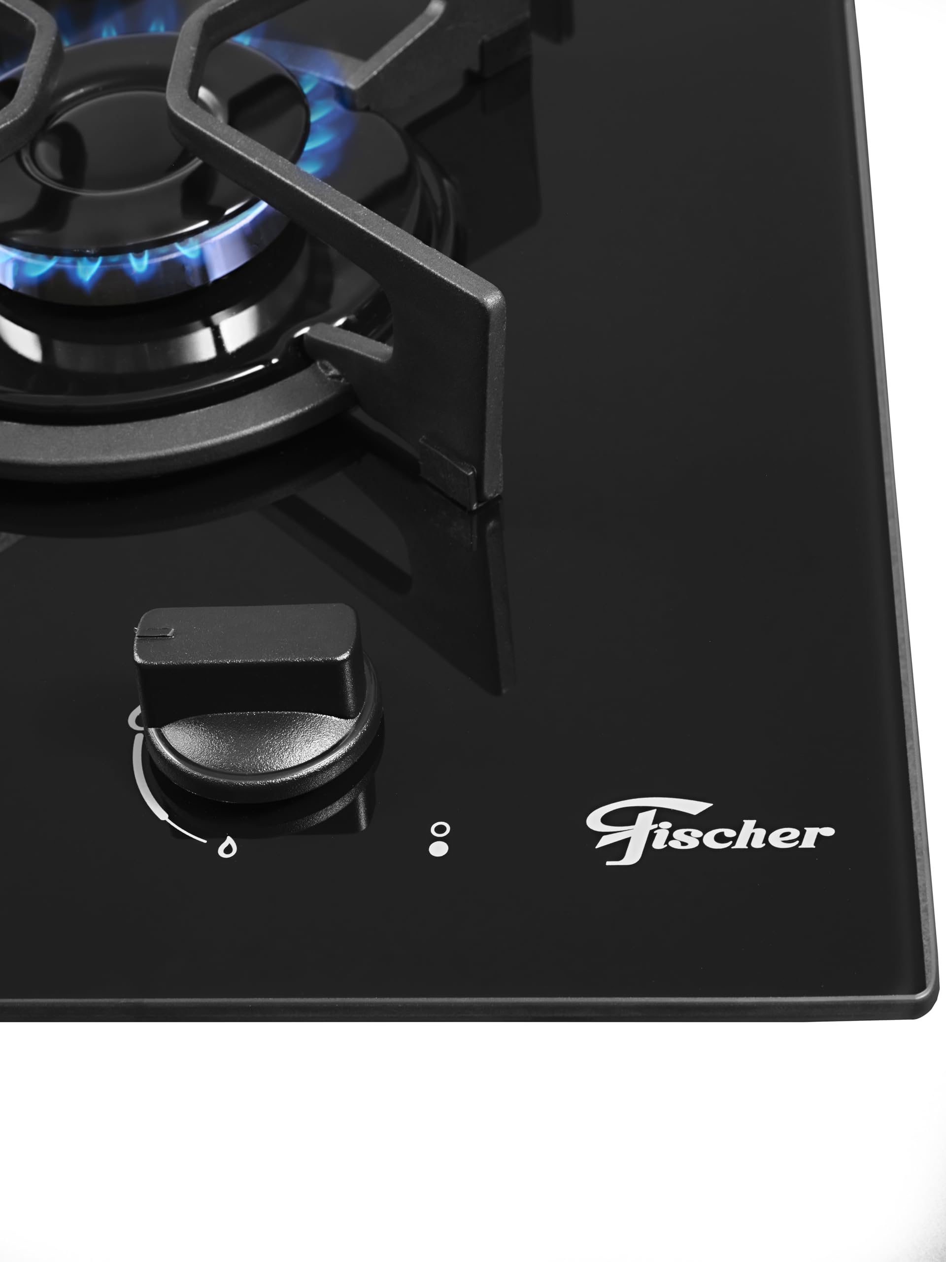 FISCHER COOKTOP À GÁS 2 BOCAS FIT LINE TREMPE IRON MESA VIDRO