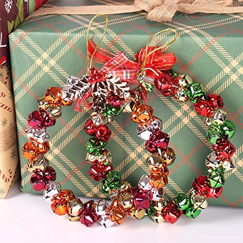 Havii 2 Piece Christmas Jingle Bell Wreath Metal Window Garland For Christmas Wall Hanging Ornaments Party Home Decoration #TOP7