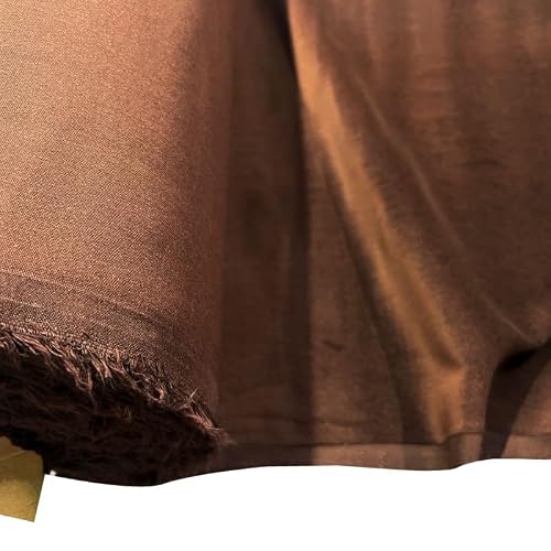 EU Fabrics Cotton Velvet Fabric | Soft Shiny Sleek Material for Dressmaking | Ideal for Jackets, Garments, Dresses and Curtains | Upholstery Plain Fabric by the Metre (Brown, Sample 10x10cm)