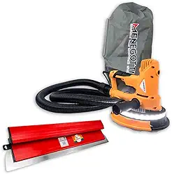 Menegotti Lixadeira para Parede Com Sucção Mlp710 C/Led + Desempenadeira Berox 60cm em Aço Inox Compel para Massa Corrida e Efeitos Profissional Kit - 220V