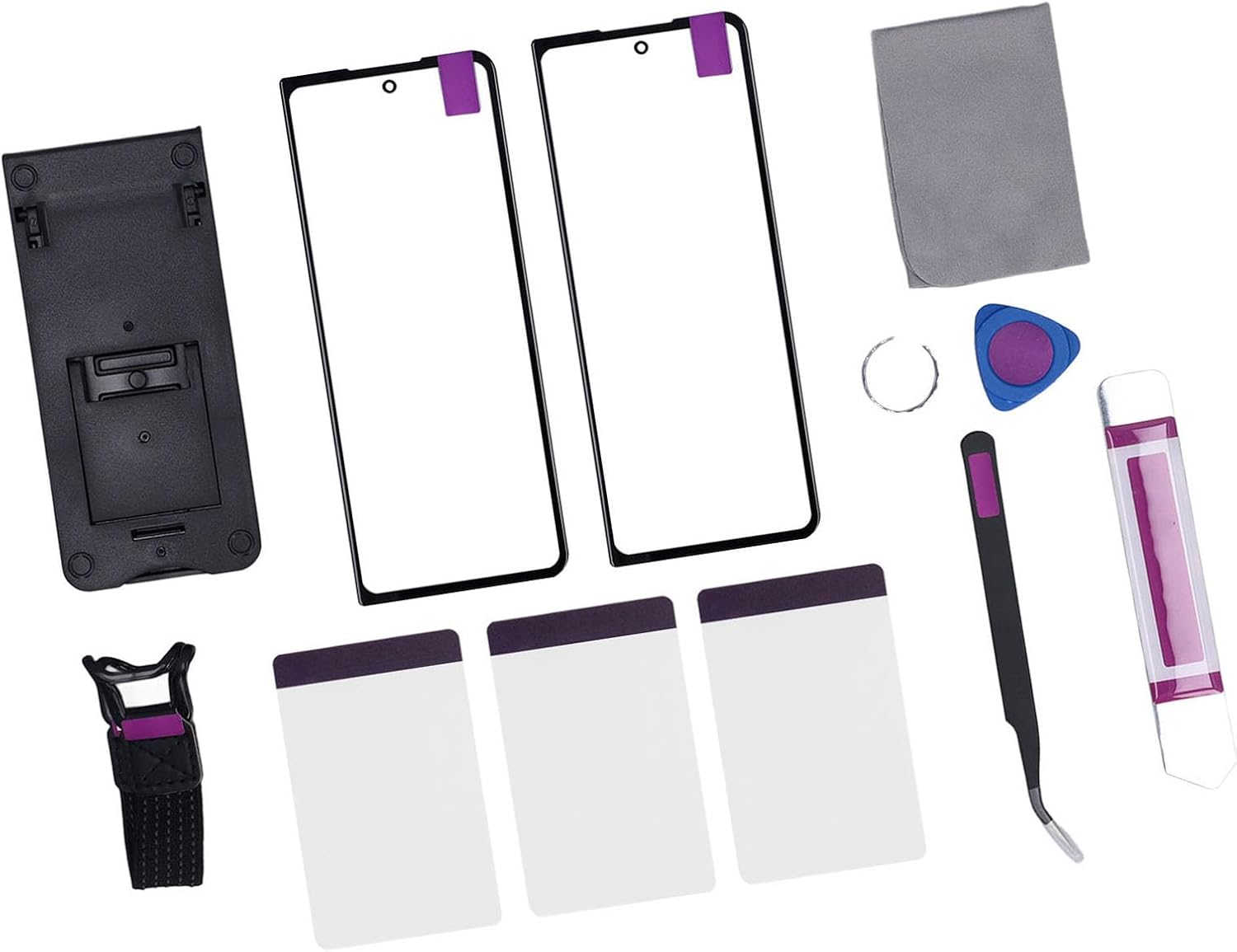 Front Outer Lens Glass Screen Replacement, Mobile Phone Parts Z Fold 5 5G F946 Screen Replacement Kit with Outer Glass Cover, OCA Glue, Repair Tools for Mobile Phone Parts