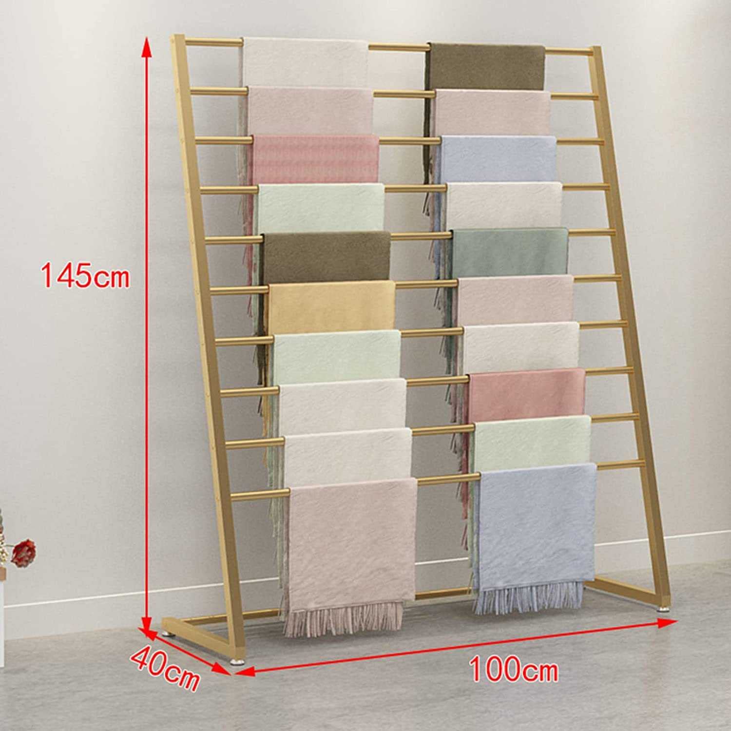 Supporto per sciarpe in metallo per organizzare i vestiti, espositore multifunzione per coperte, lenzuola, scialli, cinture, pantaloni, cravatte e altro ancora, scaffale e supporto commerciale