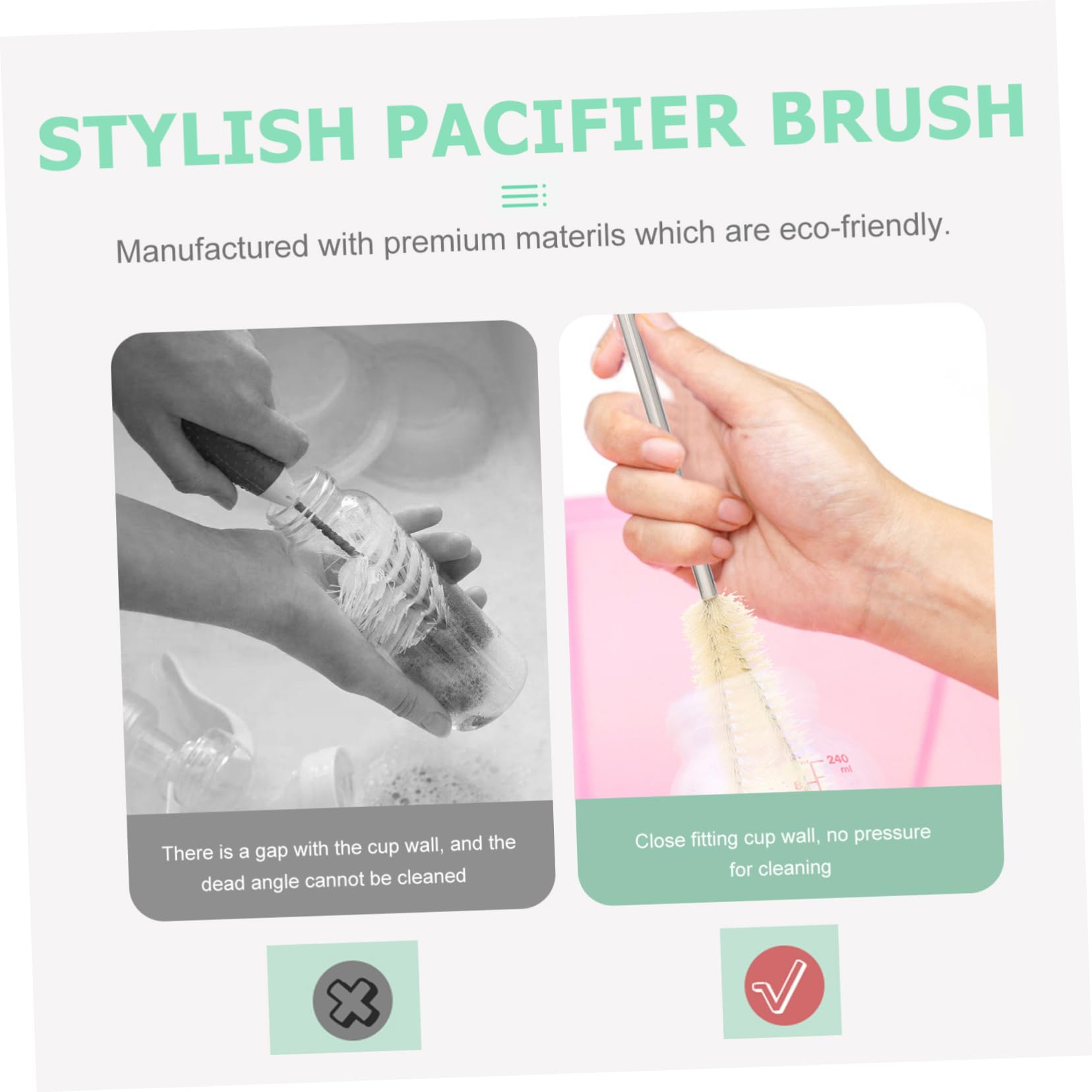 Healeved 1pc Long Handle Bottle Brush Cup Brush Cleaner for Efficient Cleaning Portable Practical