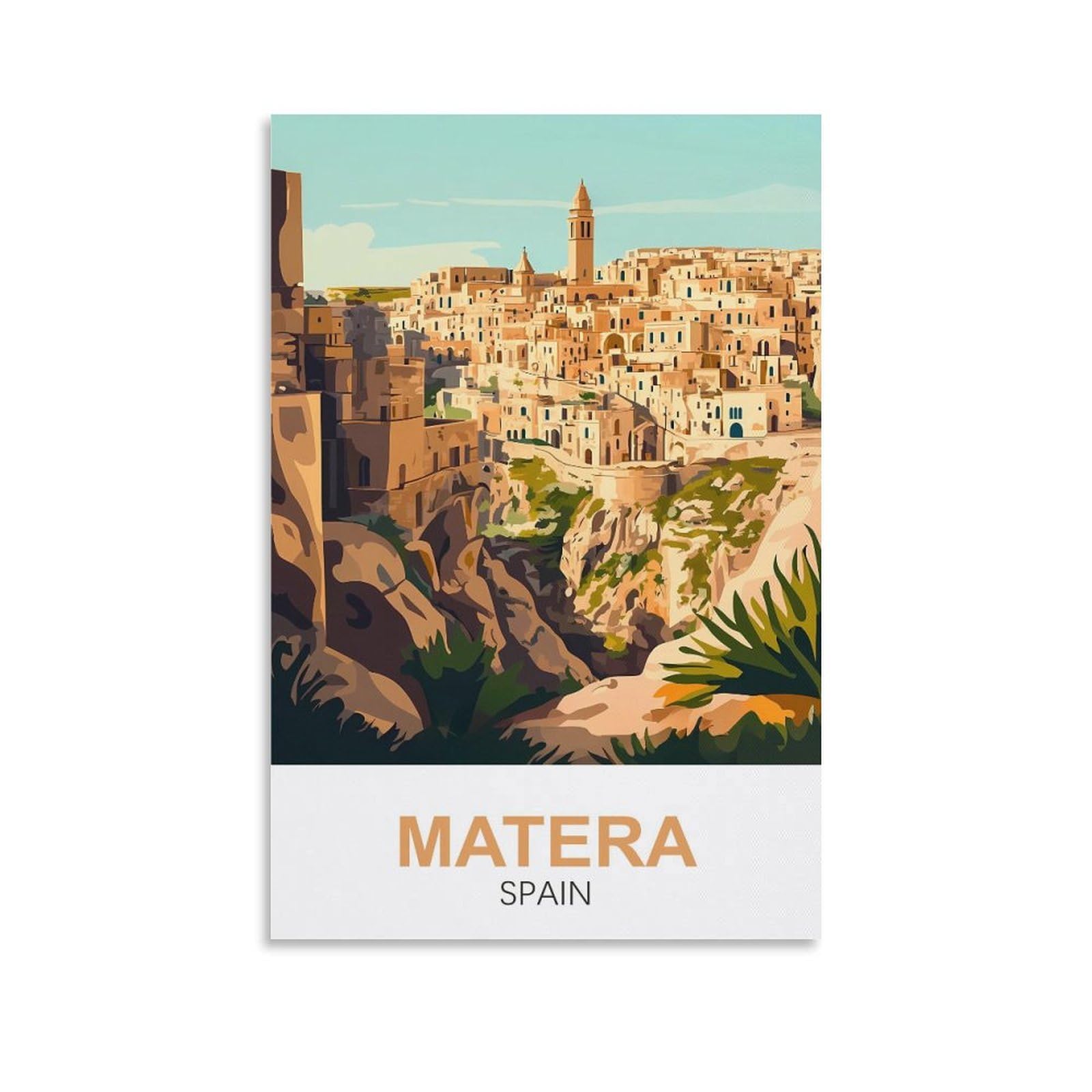 EZMLFA 5D Diamond Painting Kits for Adults,Matera Spain Diamond Art Kits for Beginners,Full Drill Diamonds Gem Art for Home Wall Decor Gift 50x60cm