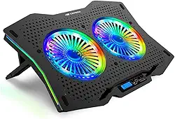 C3Tech Base Refrigerada para Notebook Gamer NBC-400BK 17,3' Preto com 2 Coolers de 140mm RGB, 6 níveis de velocidade e regulagem de altura em 7 posições