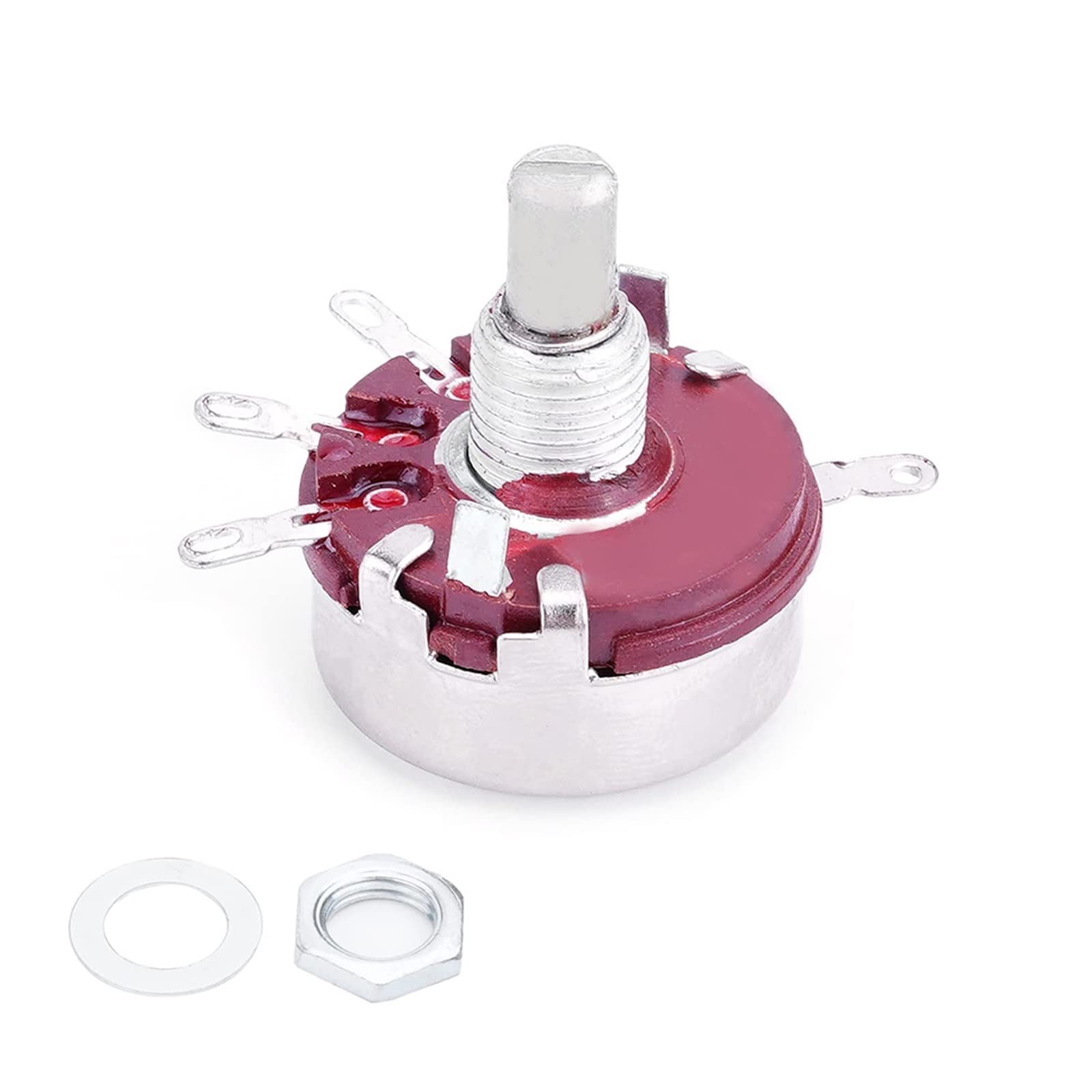 Accesorios de bricolaje Potenciómetros WTH118 de 5 uds., 470-4,7 M Ohm, 4 pines, giro único, película de carbono rotativa, cable enrollado, variable lineal, 10mm, eje de resistencias DIY (Size : 330K