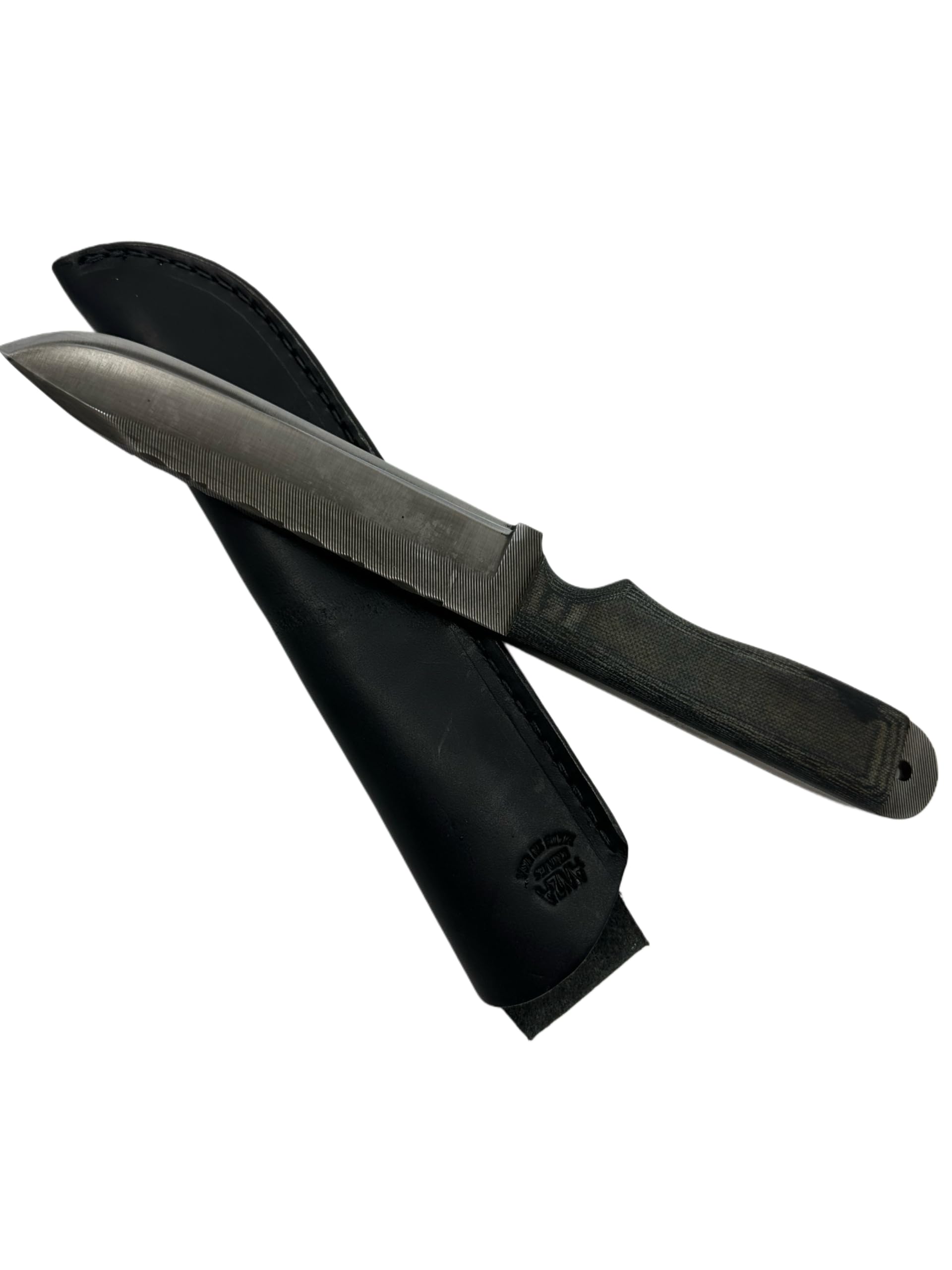 Anza Knives R Ranger Fixed Blade Knife with Black Micarta Handles