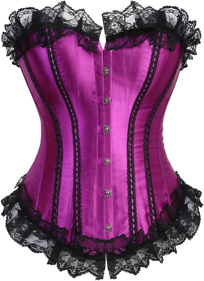 Grebrafan Womens Lacing Satin Bustiers and Corsets Top
