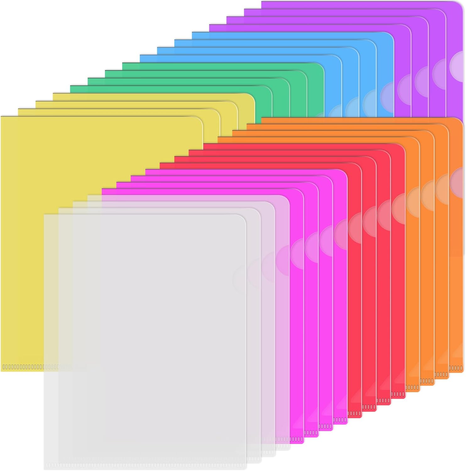 Sooez 48 Pack Clear Document Folder Project Pockets, Clear