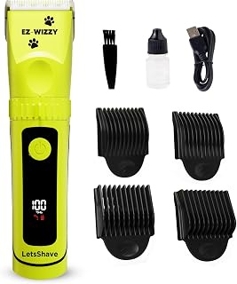 LetsShave EZ-WIZZY Pet Trimmer Plus for Dogs & Cats | Quiet Grooming Clippers | Ceramic Blades | 5-Level Adjustable Blade... Price In India