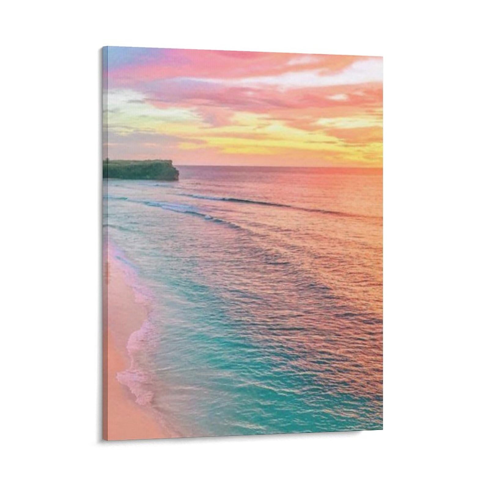 Amazon.co.jp: 絵画 バリ島の夕日のカラフルなビーチインテリア 絵画 