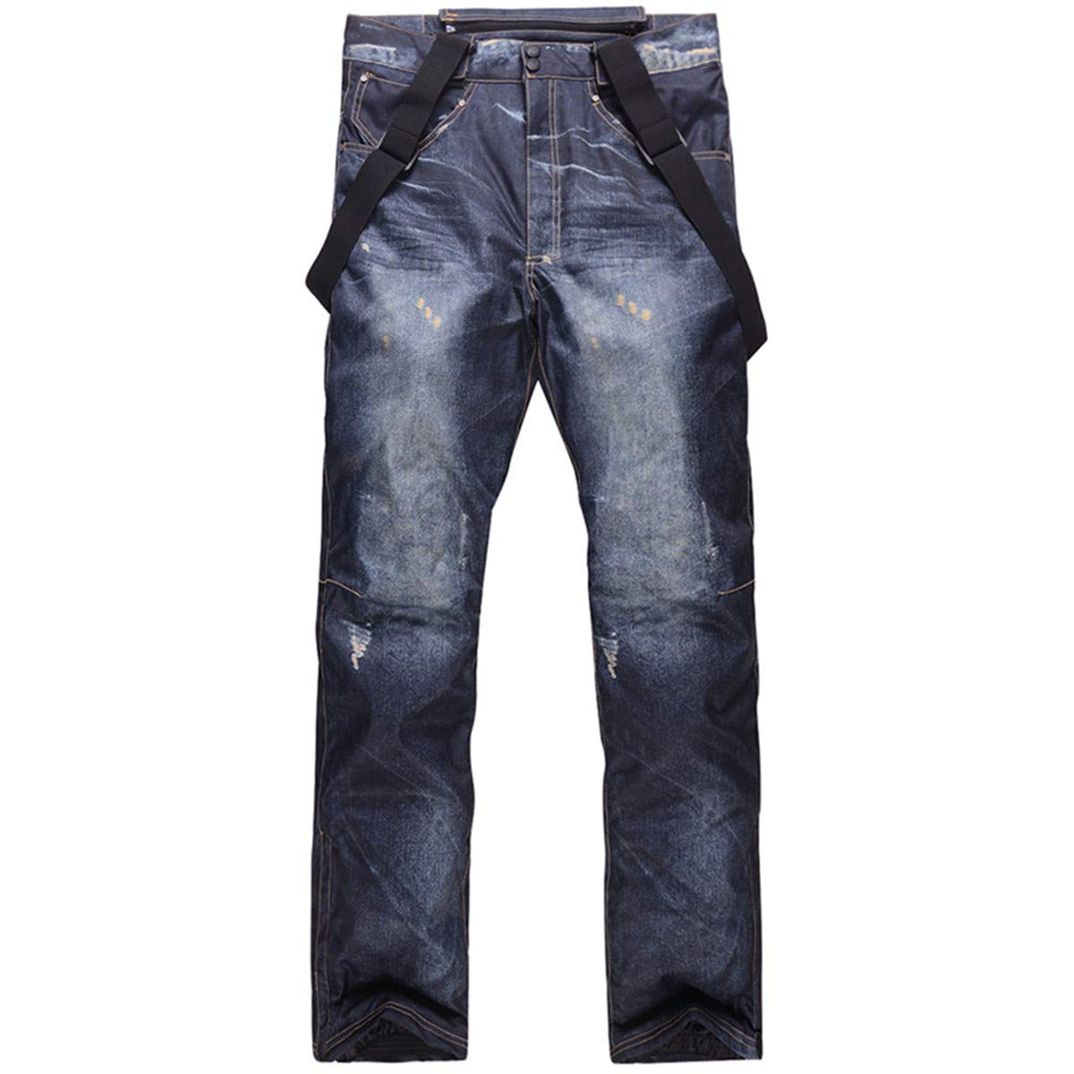 Denim Tirantes Pantalones de esquí Casual Jeans de esquí Impermeable y Transpirable Warm Skiing Pantalón de Snowboard para Hombre y Mujer