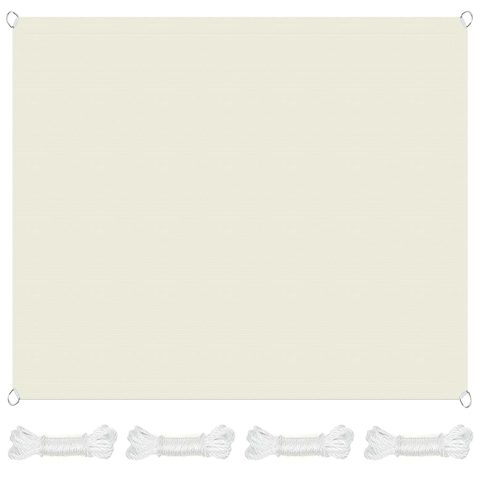 Toile ombrage imperméable 2x4m blanc chaud haute densité avec protection UV pour grand balcon