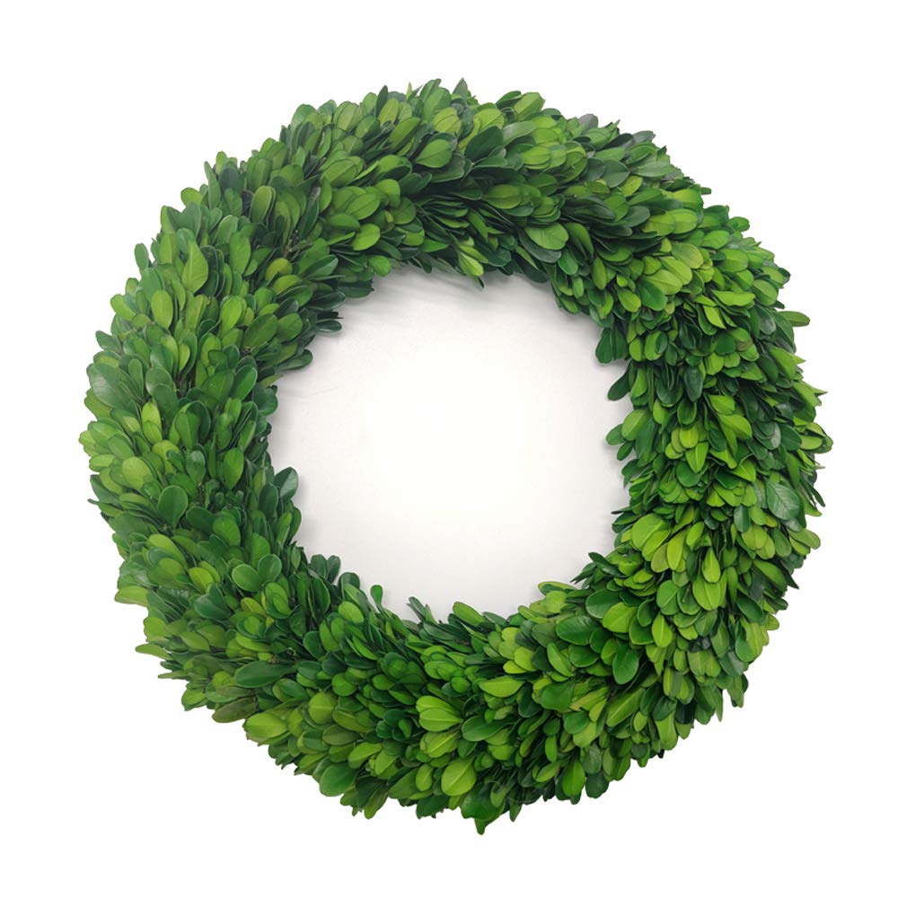 LMflorals Preserved Boxwood Wreath - 12 Inch Greenery Wreath for Front Door, Farmhouse Wedding, Party Decoration